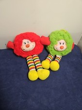 Vintage 1983 Rainbow Brite Sprite Plush Lot   Red "Romeo"  Green "Lucky"   9"