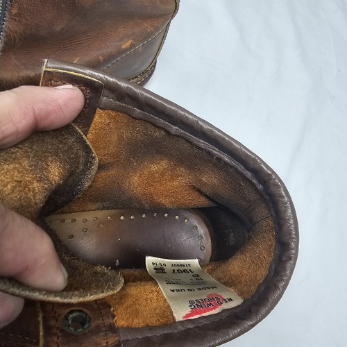 Stivali mocassini Red Wing 1907 Heritage rame pelle marrone grezzo uomo taglia 10D - Foto 9 di 12