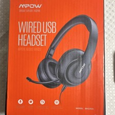 Mpow BH224A Przewodowy zestaw słuchawkowy USB Czarny Chowany mikrofon Składany dźwięk stereo HD