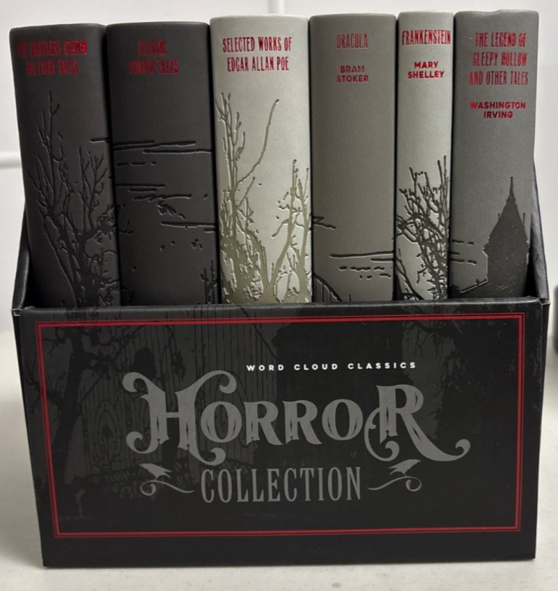 Word Cloud Classics Horror Collection Faux Leather Book Set of 6