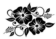 1x Autoaufkleber Aufkleber, Blüten ,Blumen 27 cm Auto Tuning Wand Tattoo,Sticker