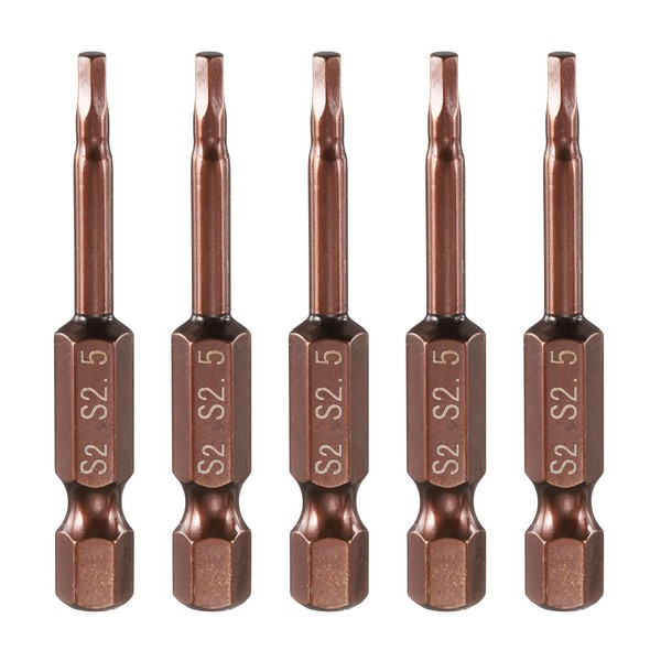 "5 StüCk SechskantschlüSsel Bohrer Bit 2,5Mm Metrisch 2\" LäNge S2 Stahl"-image