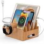 Bamboo Charging Stations, Cell Phone Organizer for Multiple Devices, Tablets,.