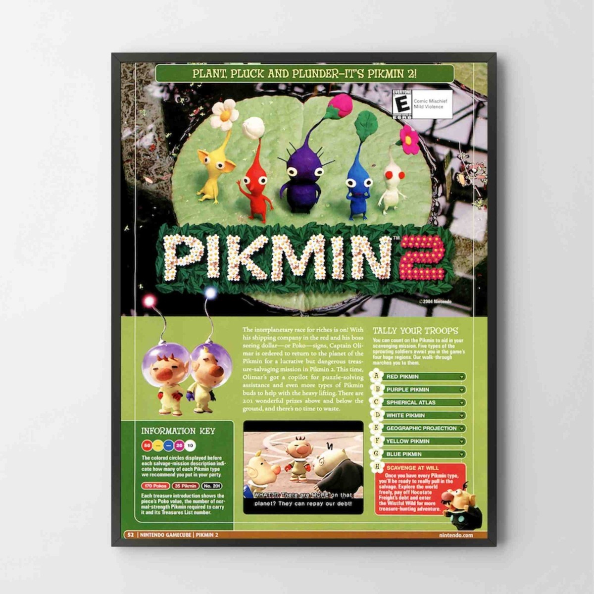 【B2・ヨレ痛み折れあり】 ピクミン2 GC ゲームキューブ 販促 ポスター Poster Pikmin 2 Nintendo Gamecube Premium Glossy Unframed Poster