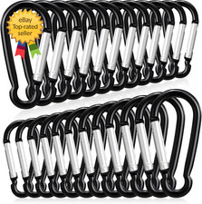 24 PCS Small Carabiner Clips Spring Snap Keychains Hooks 2" Aluminum Ring