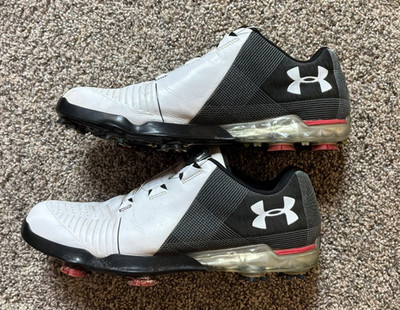 RARE UNDER ARMOUR SPIETH 2 GOLF BOA SHOES MENS Size 10, WHITE / BLACK 3000214 UA