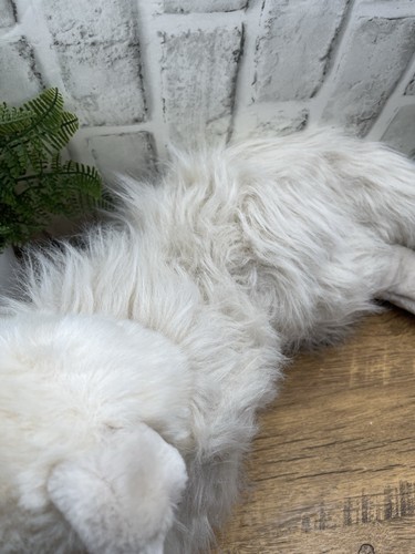 Vintage 24K Polar Puff Plush Large White Cat Persian 1985 Life Size 26" Long - Picture 3 of 8