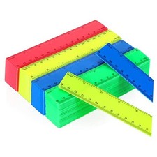 Zonon 100 Pcs 6 Inch Rulers Bulk Plastic Flexible Small Bright Color, Opaque
