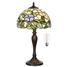 TL0005 Tiffany Table Lamp Bedside Stained Glass Lamp Spring Floral Design Rea...