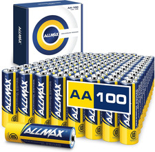 100x Allmax AA Alkaline Batteries | Ultra Long-Lasting, 10-Year Shelf Life  * 0.33 per battery