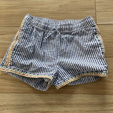 VINEYARD VINES Girls Embroidered Stripe Shorts L Blue Tasseltrim Summer Boho