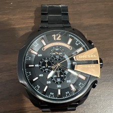 New Diesel DZ4309 Mega Chief Black Dial Stainless Steel Chronograph Men's Watch