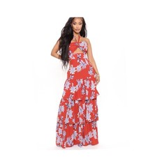 Fashion Nova Printed Tiered Ruffled Maxi Dress