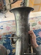 Vintage Holton C Melody Saxophone Silver Plate Engraved Bell 1920s Antique Sax