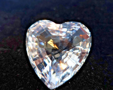Vintage Swarovski Clear White FACETED CRYSTAL HEART