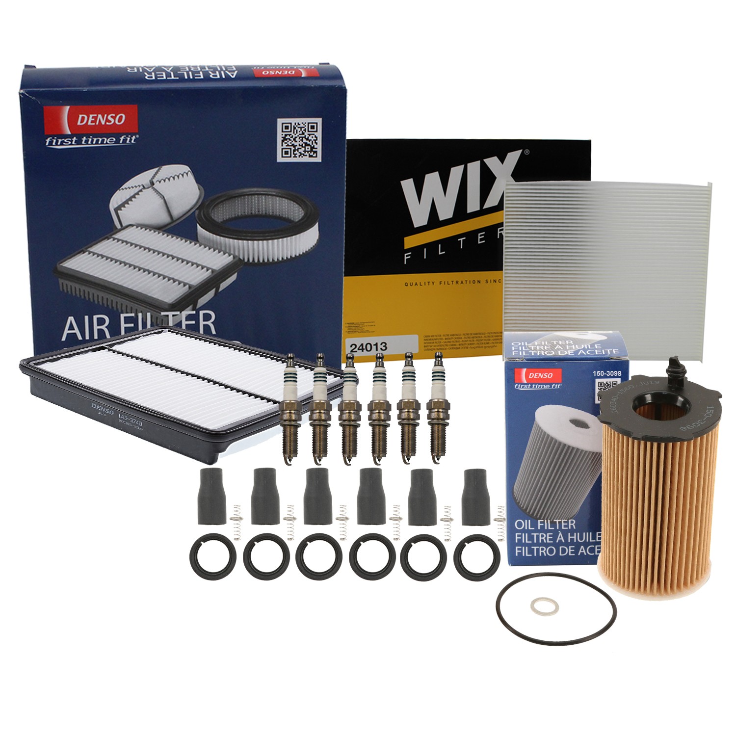 Denso Tune Up Kit NGK 6 Spark Plug  Boots Kit for Hyundai Santa Fe 3.3 V6 13-15