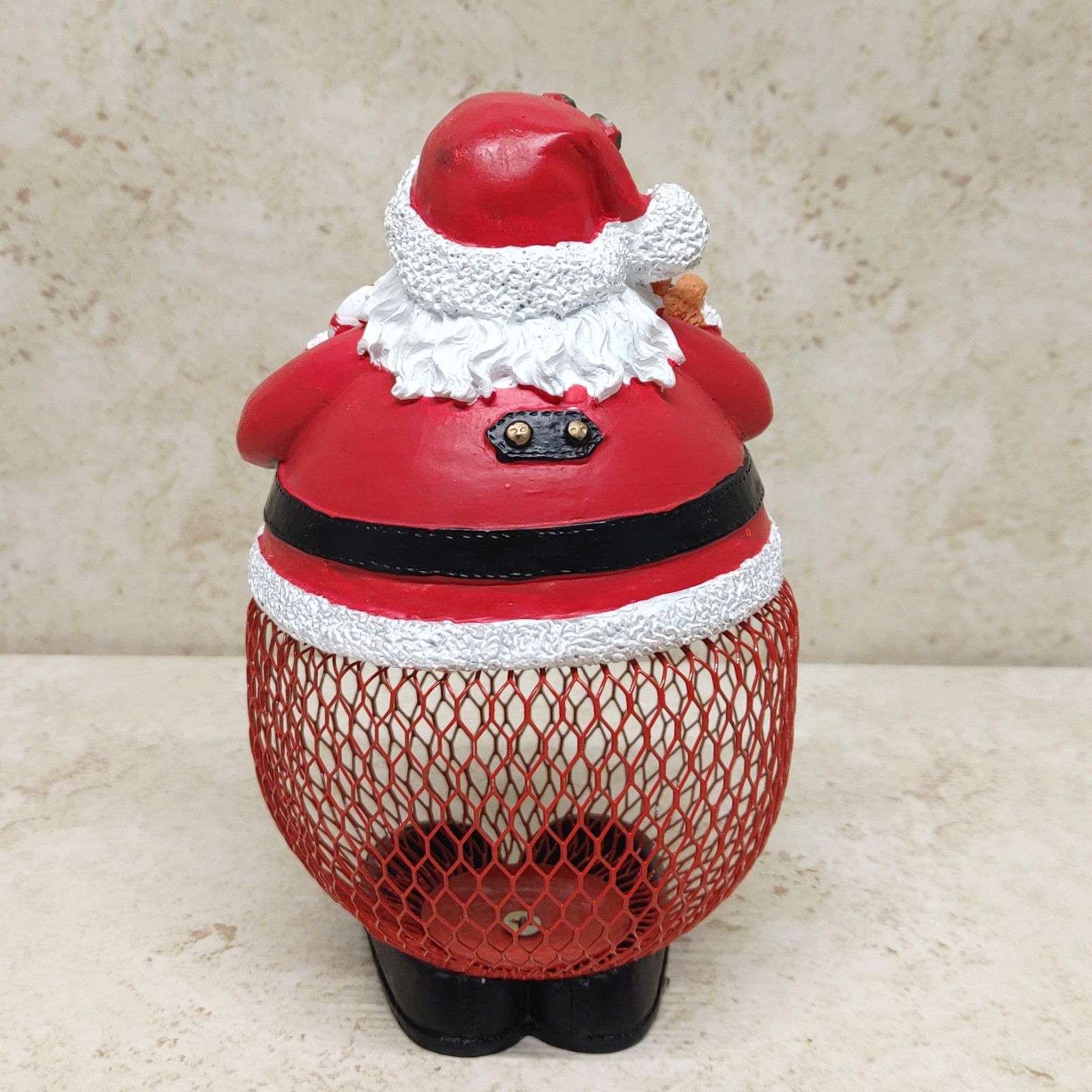 See's Candy Santa Christmas Candy Holder Basket 7" Empty