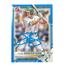 Tyler Soderstrom Signed Card A's Auto 2021 Bowman Blue Base /150 Autographed A’s