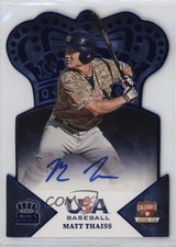 2015 Panini USA Baseball Crown Royale Blue Signatures 24/25 Matt Thaiss Auto 0a7