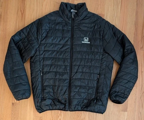 Honda Puffer Jacket Landway Outerwear Black Embroidered Full-Zip Men’s Large - product listing photo