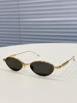 Maison Margiela x Gentle Monster MM216 Gold Oval Sunglasses Black Lens 55-19-143