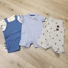 3 Sz 6M Infant Boy Carters One Piece Short Polo Sleeve Outfits Dinosaur