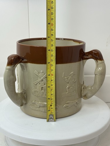 Reproduktion großer Salzglasur Steinzeug Liebesbecher, Jagdszene - Bild 12 von 14