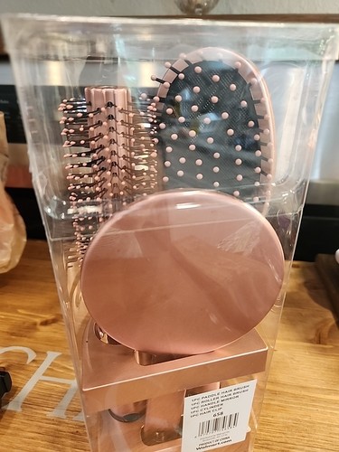 5 Pc Hair Brush Set Great Gift Beauty Tools Paddle Brush Roller Handle Mirror - Picture 5 of 6