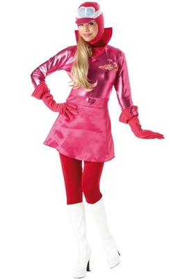 Penelope Pitstop Costume Ladies Pink Wacky Races Dress Small