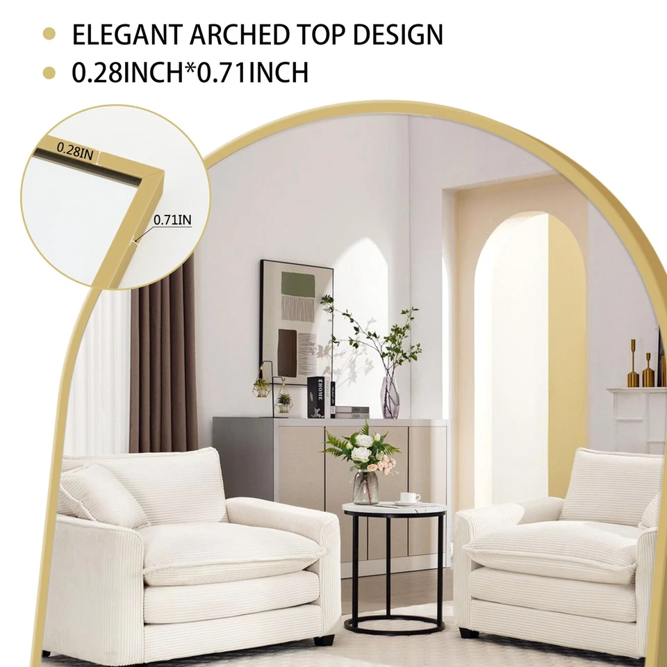 Arched Full Length Mirror, 64"×21" Large Mirror, Mirrors Full Length for Home... - Image 3 of 4