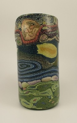 Jane Goslin Peiser handcrafted one-of-a-kind colored clay vase