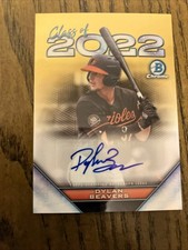 2022 bowman Chrome Auto Dylan Beavers Class Of 2022 GOLD Auto  #43/50