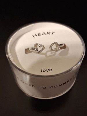 Alex And Ani S925 Two Hearts Ring Adjustable New