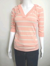 Womens Hooded pullover sweater Size Small Multicolor Striped