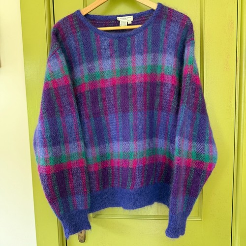 Vintage Christian Dior (L) Mohair Blend Sweater / 80s 90s / Jewel Tones Purple