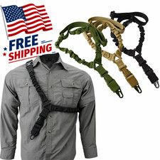 Tactical Single Point Sling Strap For Bungee Rifle Gun Sling Length Adjustable