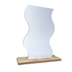 SUNCATCHER Irregular Makeup Mirror with Wooden Base, Wavy Shaped Vanity Mirror