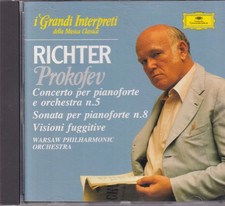 RICHTER PROKOFEV CONCERTO PIANOFORTE  N 5 SONATA 8 VISIONI FUGGITIVE CD E00484