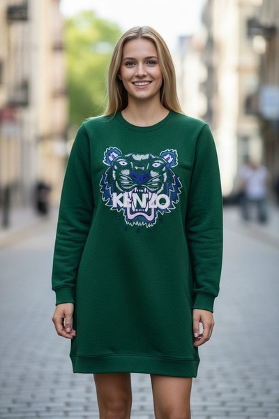 Women Kenzo Sweater Green Cotton 36
