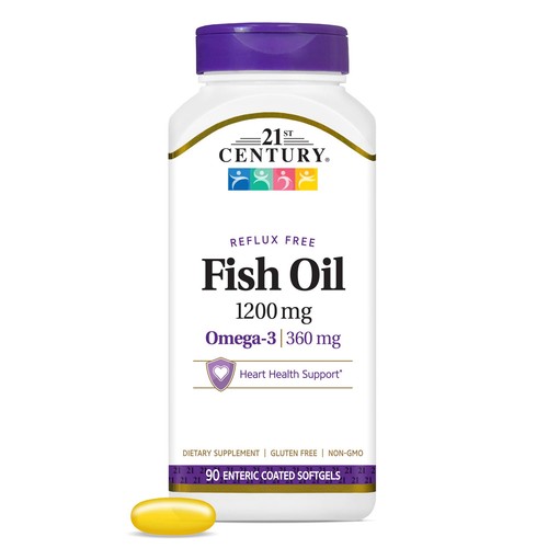 21st Century Fish Oil 1200mg Omega 3 Dietary Supplement 90 Softgels Enteric C... - Picture 1 of 7