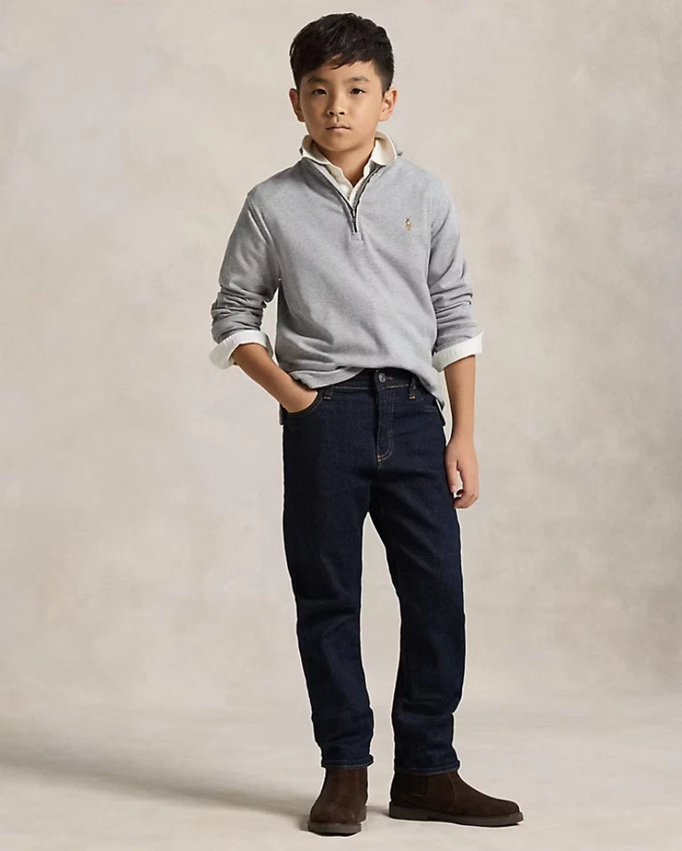 Polo Ralph Lauren Niños Grande Algodón Entrelazado Cuarto Cremallera Pullover Talla 18-20 XL Foto 4 de 4