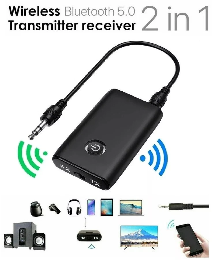 2-in-1 Wireless Bluetooth 5.3 Sender Empfänger Adapter Audio 3,5 mm Klinke Aux - Bild 3 von 4