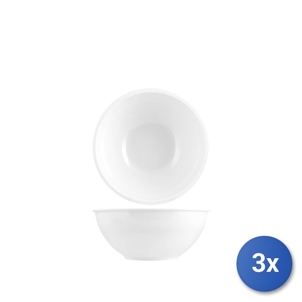 3X Melamine Bowls, Ø 10 Cm, White H&H
