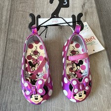 Disney Baby Minnie Flat Mary Janes Strap Bows Girls Shoes New