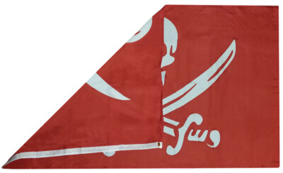 Bandiera Pirata Calico Jack Rackham 3x5 Piedi - Tessuto Nylon, Colori Rosso Bianco, Made In USA - Foto 10