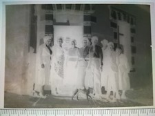 EE152 film négatif circa 1930 TBE 8x6cm Famille groupe extérieur