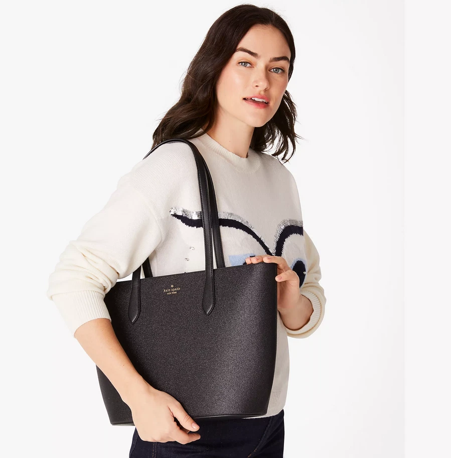 Kate spade black sales glitter tote
