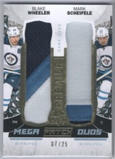 2015-16 Upper Deck Premier Mega Patch Duos Blake Wheeler Mark Scheifele /25