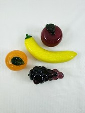 Vtg. Retro Lot of Murano Style Art Glass Fruit Set of 4 - 3 Need Stems Repaired