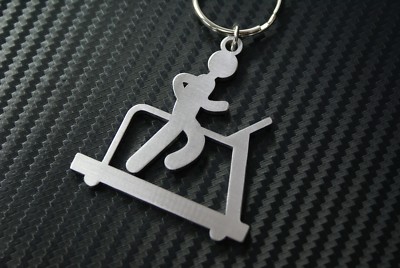 RUNNING MACHINE Gym Fitness Exercise Keep Fit Training Keyring